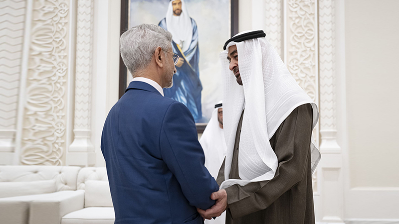 Indian Foreign Minister expresses solidarity with UAE during meeting with President Sheikh Mohamed Indian Foreign Minister expresses solidarity with UAE during meeting with President Sheikh Mohamed