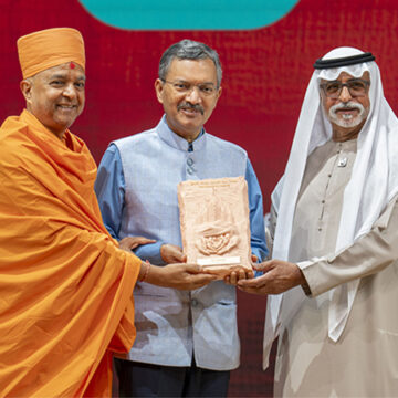 UAE Minister Sheikh Nahyan bin Mubarak Al Nahyan commends NRIs at BAPS Hindu Mandir anniversary celebration