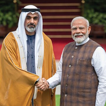 Warm welcome for close friend: Abu Dhabi Crown Prince Sheikh Khaled holds talks with Indian PM Modi